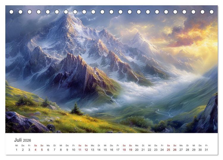 Produktbild: Farben und Licht - Landschaftsmalerei im Jahreskreis (Tischkalender 2026 DIN A5 quer), CALVENDO Monatskalender