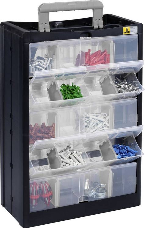 Produktbild: Allit 466260 Kleinteilmagazin VarioPlus DrawBox C 40 (B x H x T) 300 x 465 x 155 mm Schwarz, Grau 1 St.