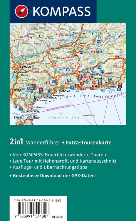Produktbild: KOMPASS Wanderf&uuml;hrer S&uuml;dliches Andalusien, Costa de la Luz, Costa del Sol, Costa Tropical und Costa Almeria, 55 Touren mit Extra-Tourenkarte