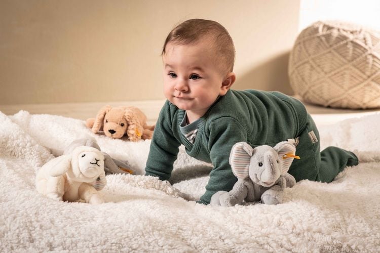 Produktbild: Steiff 242656 - Soft Cuddly Friends Floppy Trampili Elefant, hellgrau, 20 cm