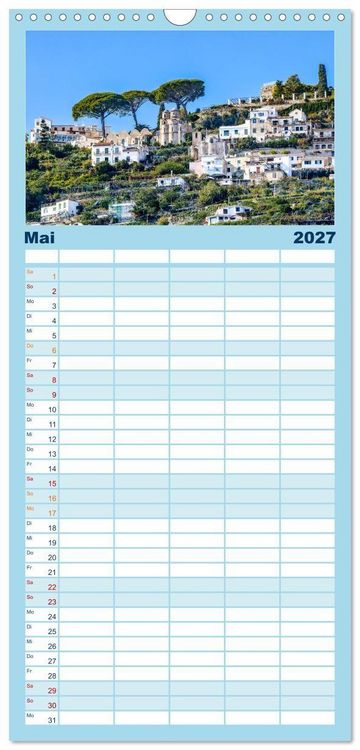 Produktbild: Familienplaner 2027 - Amalfi - Traumhafte K&uuml;ste zwischen Himmel und Meer mit 5 Spalten (Wandkalender, 21 x 45 cm) CALVENDO