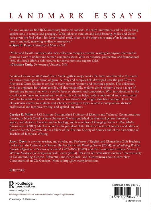 Produktbild: Landmark Essays on Rhetorical Genre Studies