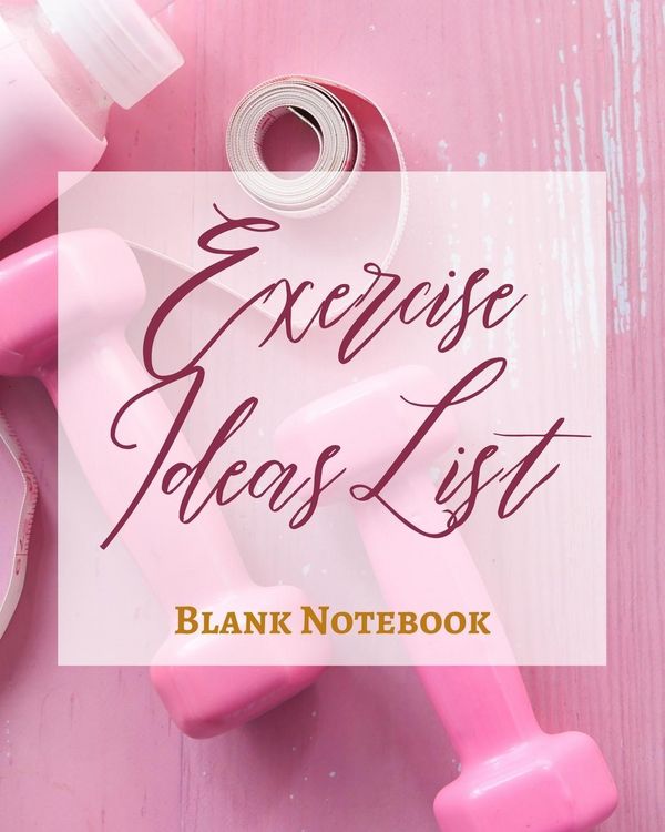 Produktbild: Exercise Ideas List - Blank Notebook - Write It Down - Pastel Rose Gold Pink - Abstract Modern Contemporary Unique Art