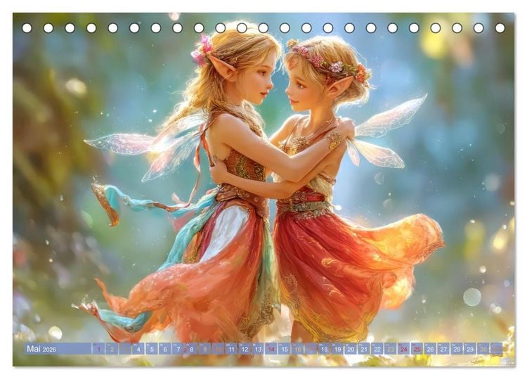 Produktbild: Elfenkinder - Zauberhaft lichtvolle Wesen (Tischkalender 2026 DIN A5 quer), CALVENDO Monatskalender