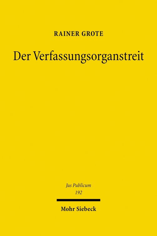 Produktbild: Der Verfassungsorganstreit