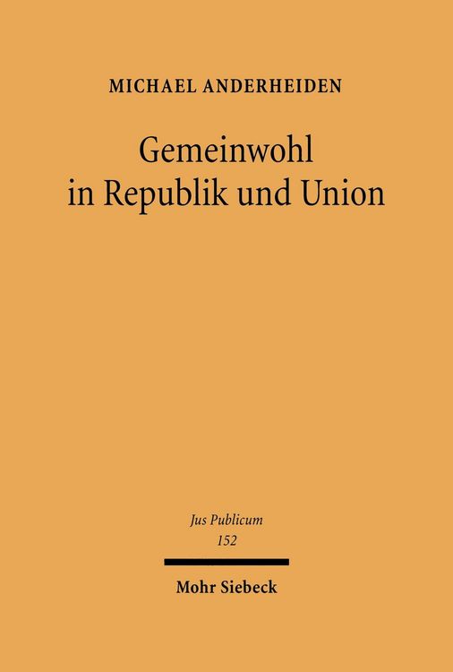 Produktbild: Gemeinwohl in Republik und Union