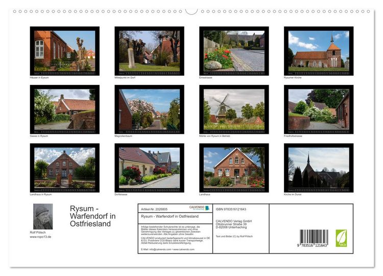 Produktbild: Rysum - Warfendorf in Ostfriesland (hochwertiger Premium Wandkalender 2026 DIN A2 quer), Kunstdruck in Hochglanz
