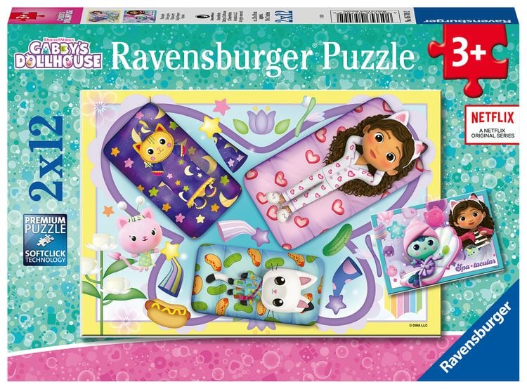 Produktbild: Kinderpuzzle 2x12 Teile - Gabby's Dollhouse - Pyjamaparty