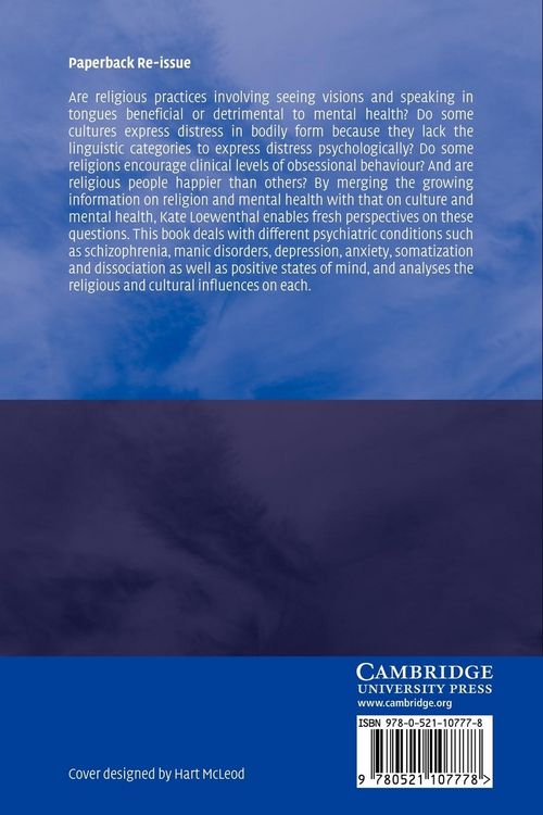 Produktbild: Religion, Culture and Mental Health