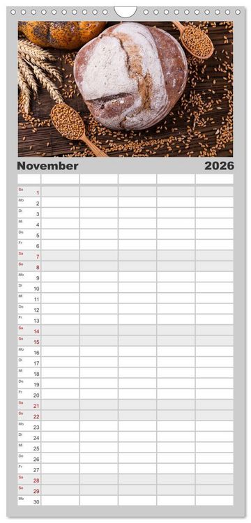 Produktbild: Familienplaner 2026 - Mein Brotkalender mit 5 Spalten (Wandkalender, 21 x 45 cm) CALVENDO