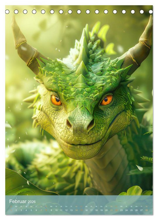 Produktbild: Drachen - Im Fantasieland gesichtet (Tischkalender 2026 DIN A5 hoch), CALVENDO Monatskalender