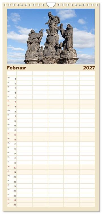 Produktbild: Familienplaner 2027 - Goldenes Prag mit 5 Spalten (Wandkalender, 21 x 45 cm) CALVENDO