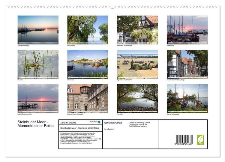Produktbild: Steinhuder Meer - Momente einer Reise (hochwertiger Premium Wandkalender 2027 DIN A2 quer), Kunstdruck in Hochglanz