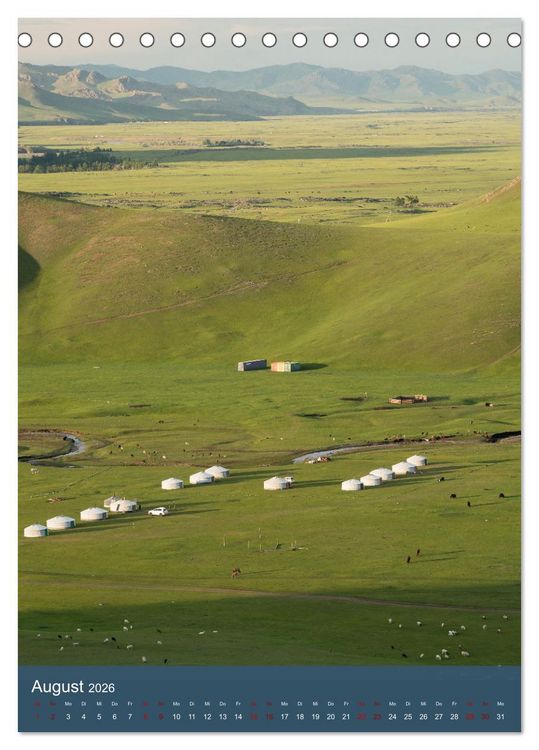 Produktbild: Mongolei - Mensch, Natur und Religion im Einklang (Tischkalender 2026 DIN A5 hoch), CALVENDO Monatskalender