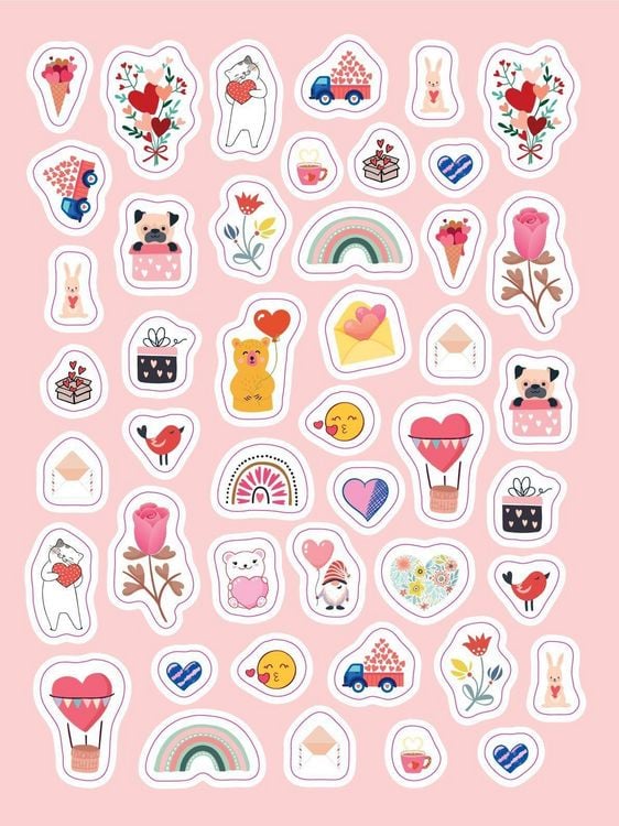 Produktbild: Stickerbuch Love I &Uuml;ber 1000 Sticker