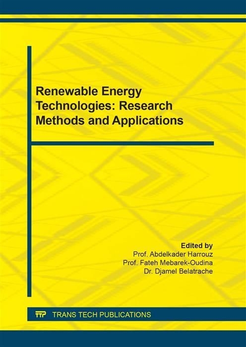 Produktbild: Renewable Energy Technologies: Research Methods and Applications