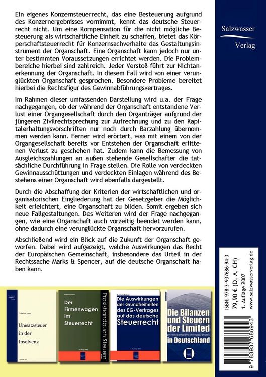 Produktbild: Die verungl&uuml;ckte Organschaft im K&ouml;rperschaftsteuerrecht