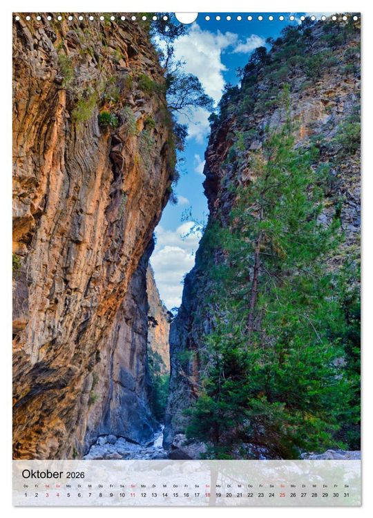 Produktbild: Naturerlebnis Samaria Schlucht auf Kreta (Wandkalender 2026 DIN A3 hoch), CALVENDO Monatskalender