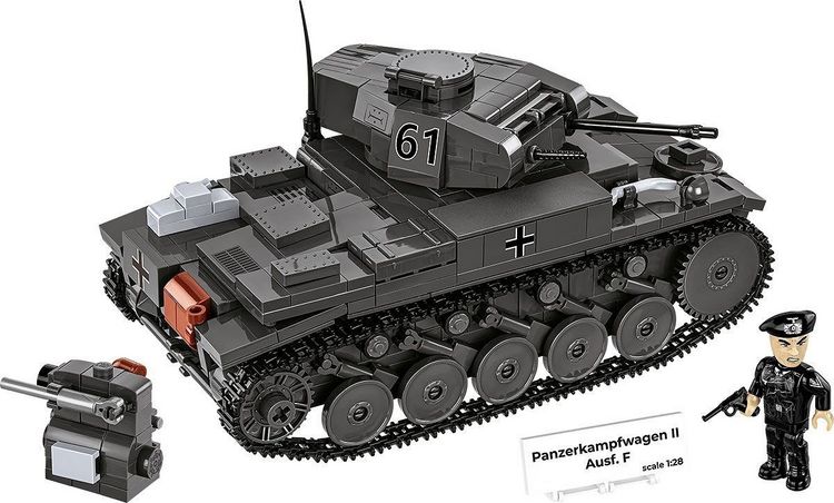 Produktbild: COBI Historical Collection 2597 - Panzerkampfwagen II Aus.f, World War II, 1:28 Bausatz 813 Klemmbausteine/1 Figur