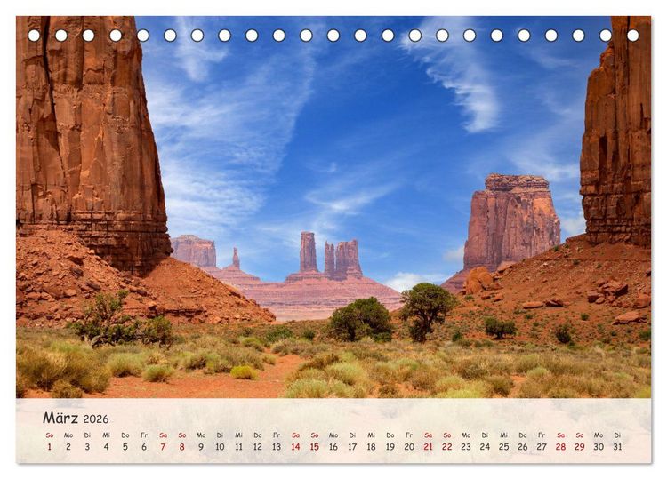 Produktbild: Monument Valley - Faszinierende Westernkulisse in den USA (Tischkalender 2026 DIN A5 quer), CALVENDO Monatskalender