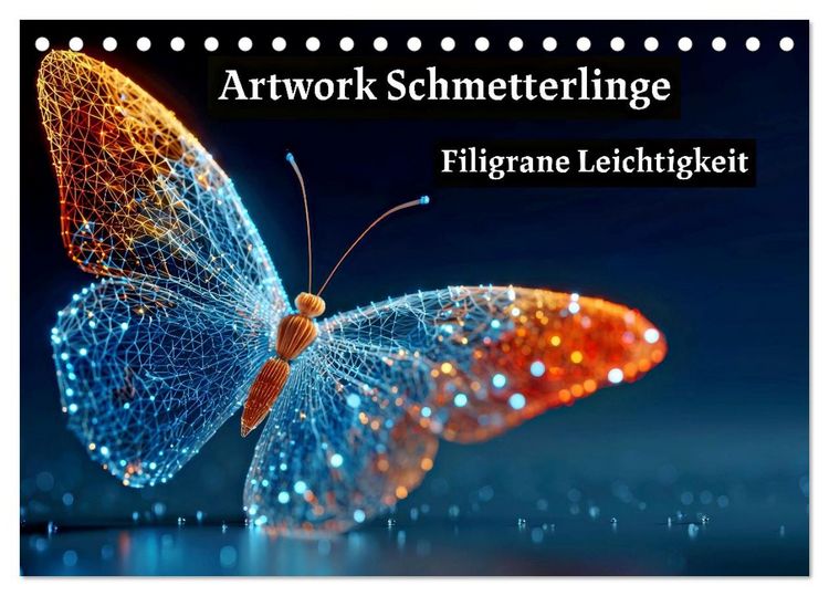 Produktbild: Artwork Schmetterlinge - Filigrane Leichtigkeit (Tischkalender 2026 DIN A5 quer), CALVENDO Monatskalender