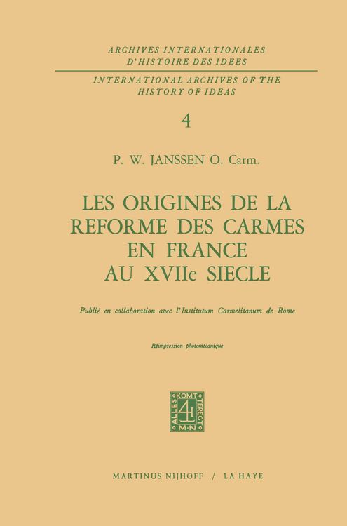 Produktbild: Les origines de la r&eacute;forme des carmes en France au XVIIi&egrave;me si&egrave;cle