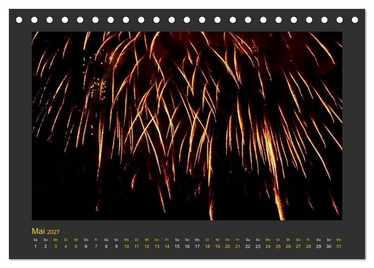Produktbild: Feuerwerk - Explosives am Himmel (Tischkalender 2027 DIN A5 quer), CALVENDO Monatskalender