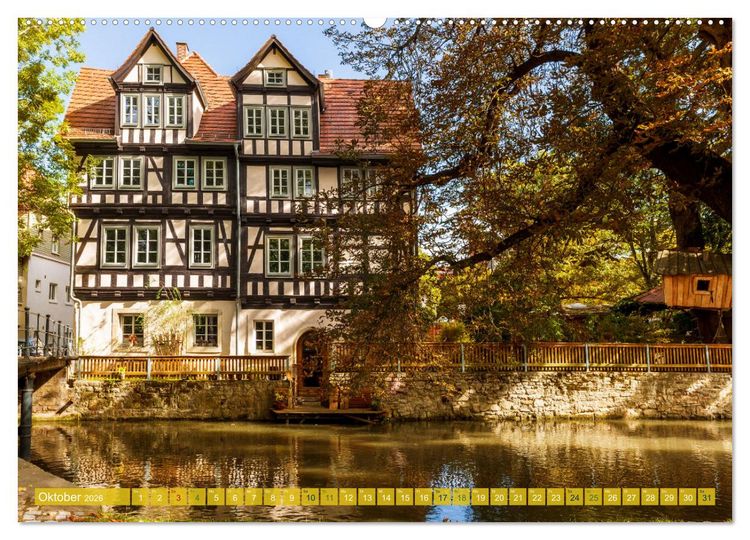 Produktbild: Romantisches Erfurt - Reise durch das sch&ouml;ne Th&uuml;ringen (hochwertiger Premium Wandkalender 2026 DIN A2 quer), Kunstdruck in Hochglanz
