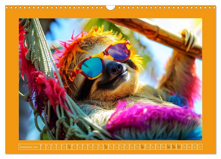 Produktbild: Supermodel Faultier. Professionelles Fotoshooting im Urwald (Wandkalender 2026 DIN A3 quer), CALVENDO Monatskalender