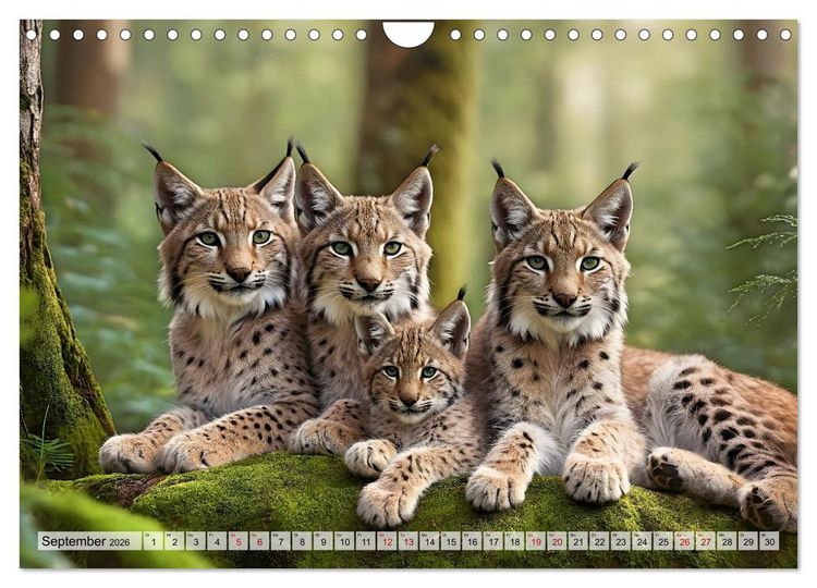 Produktbild: Auf den Spuren der Luchse (Wandkalender 2026 DIN A4 quer), CALVENDO Monatskalender