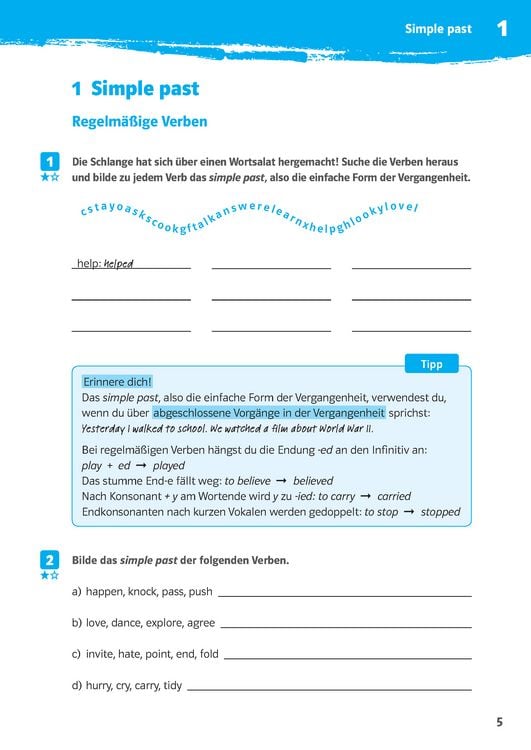 Produktbild: Klett 10-Minuten-Training Englisch Grammatik Simple Past und Present Perfect 6./7. Klasse