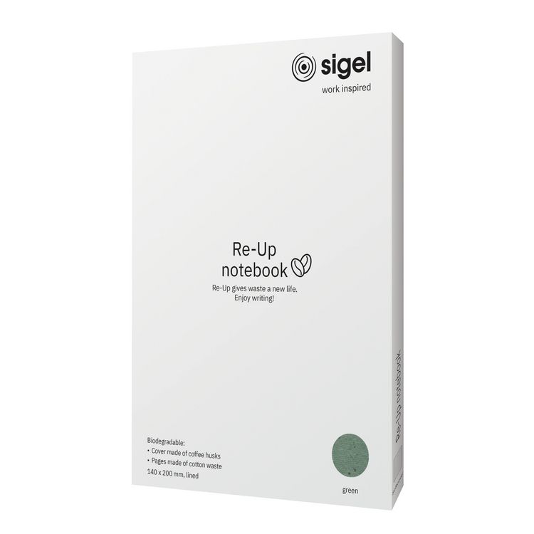 Produktbild: SIGEL RU103 Notizbuch Re-Up, ca. A5, liniert, Softcover, gr&uuml;n, 100 S.
