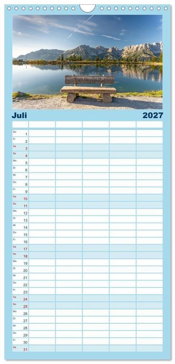 Produktbild: Familienplaner 2027 - Seen in &Ouml;sterreich mit 5 Spalten (Wandkalender, 21 x 45 cm) CALVENDO