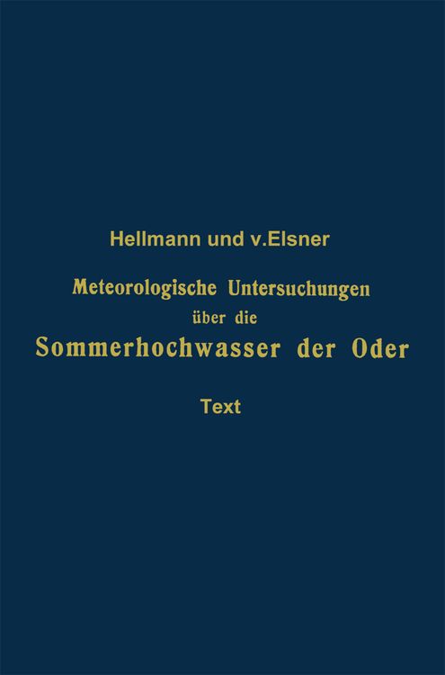 Produktbild: Meteorologische Untersuchungen &uuml;ber die Sommerhochwasser der Oder