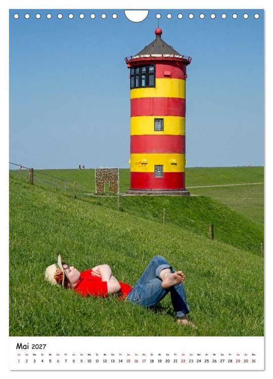 Produktbild: Ostfriesland - Windm&uuml;hlen, Leuchtt&uuml;rme und Meer (Wandkalender 2027 DIN A4 hoch), CALVENDO Monatskalender