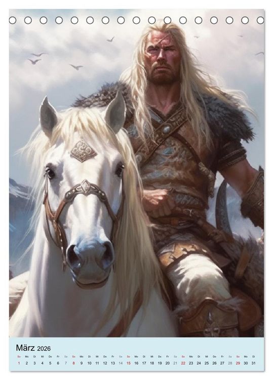 Produktbild: Fantasy Krieger. B&auml;renk&auml;mpfer aus dem Norden (Tischkalender 2026 DIN A5 hoch), CALVENDO Monatskalender