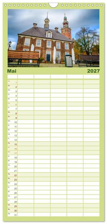 Produktbild: Familienplaner 2027 - Ein Blick auf Leer (Ostfriesland) mit 5 Spalten (Wandkalender, 21 x 45 cm) CALVENDO