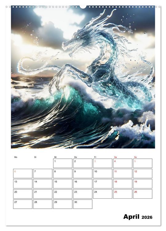 Produktbild: Wellen Illusionen (hochwertiger Premium Wandkalender 2026 DIN A2 hoch), Kunstdruck in Hochglanz