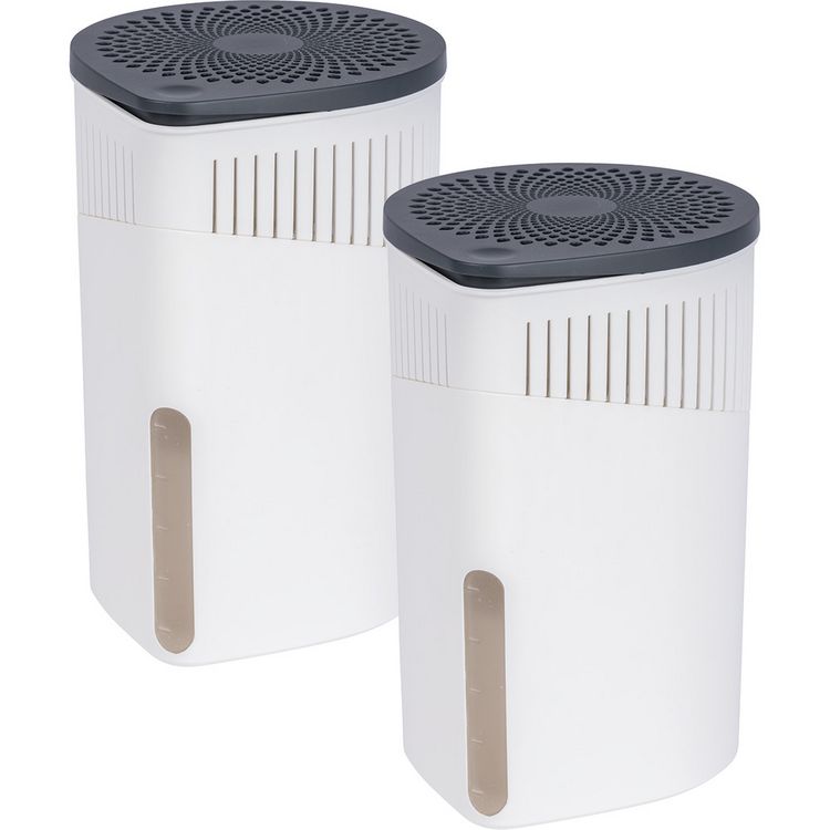 Produktbild: Raumentfeuchter Mod. Drop Wei&szlig; 1000 g 2er Set, f&uuml;r R&auml;ume bis ca. 80 m&sup3;