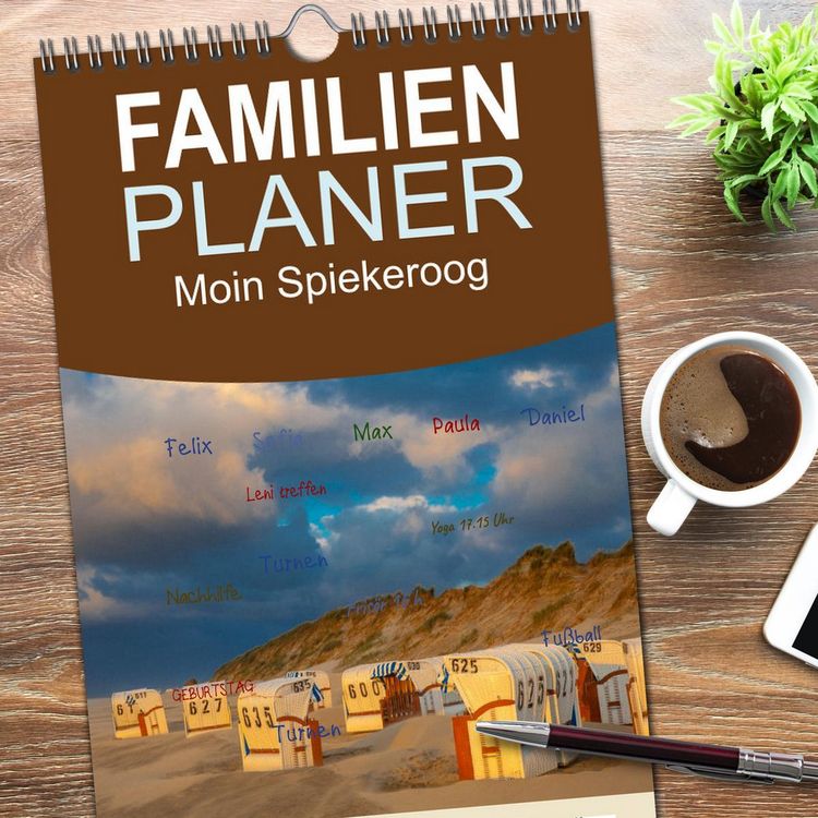 Produktbild: Familienplaner 2026 - Moin Spiekeroog mit 5 Spalten (Wandkalender, 21 x 45 cm) CALVENDO