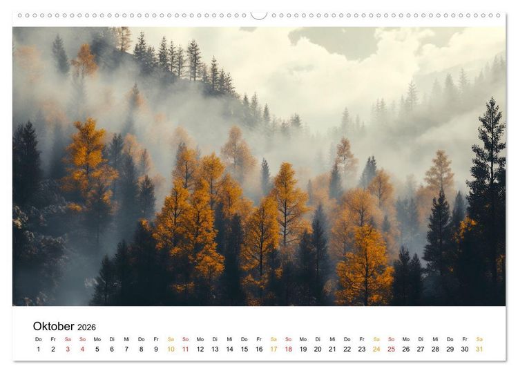 Produktbild: Mystischer Nebel (hochwertiger Premium Wandkalender 2026 DIN A2 quer), Kunstdruck in Hochglanz