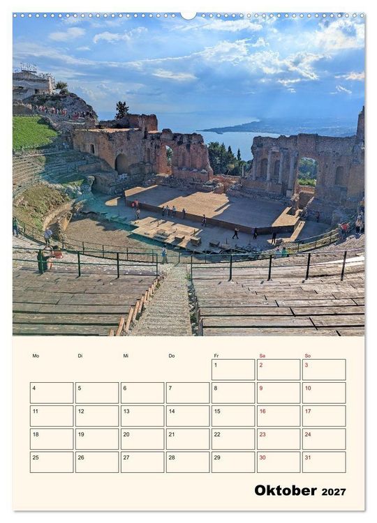 Produktbild: Taormina - &Auml;tna, Meer und antike Steine (Wandkalender 2027 DIN A2 hoch), CALVENDO Monatskalender