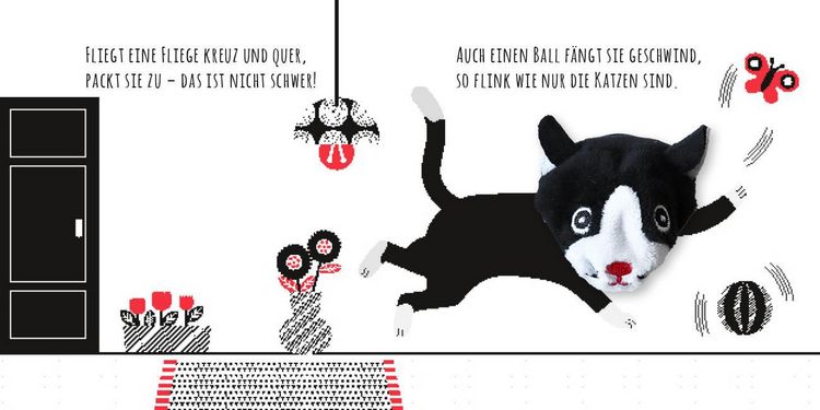 Produktbild: Kontrastbuch f&uuml;r Babys mit Fingerpuppe: Guck mal, kleine Katze