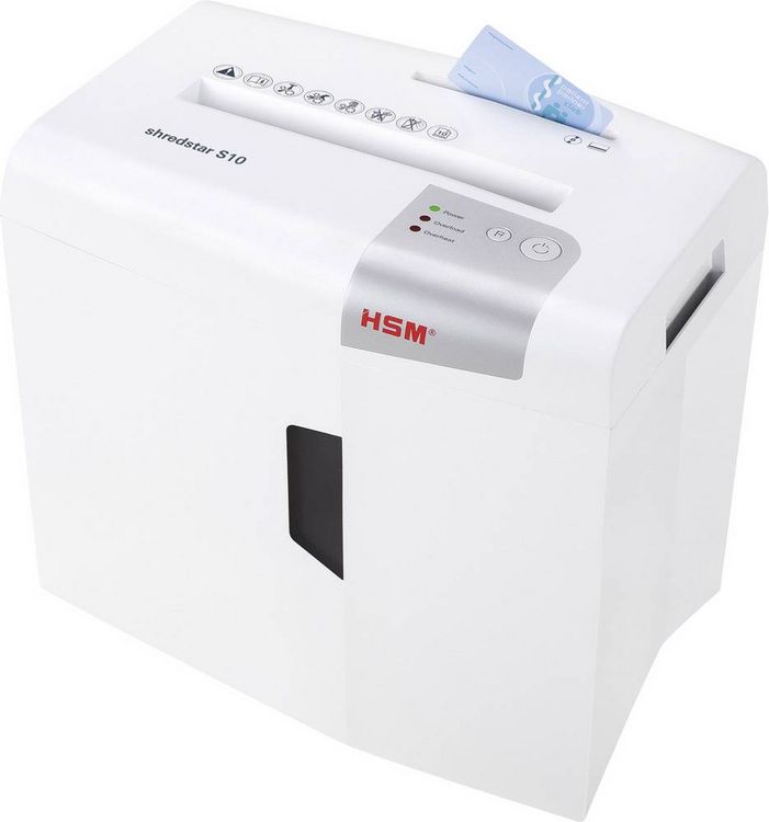 Produktbild: HSM shredstar S10 Aktenvernichter 10 Blatt Streifenschnitt 6 mm P-2 18 l Vernichtet auch B&uuml;roklammern, CDs, DVDs, Heftklammern, Kreditkarte