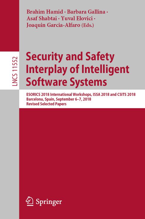 Produktbild: Security and Safety Interplay of Intelligent Software Systems