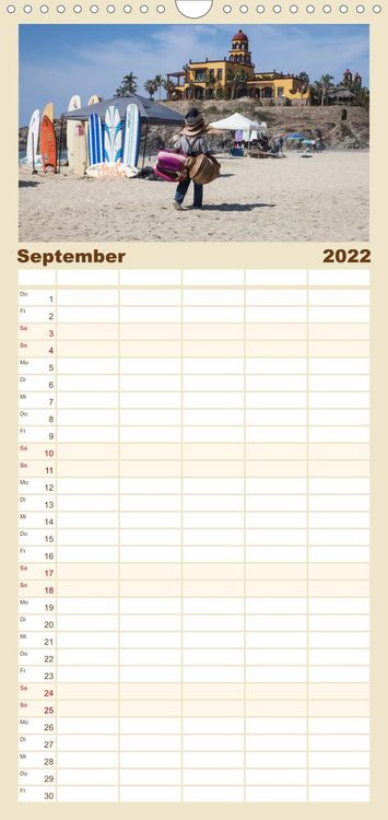 Produktbild: Augenblicke in Baja California Sur - Familienplaner hoch (Wandkalender 2022 , 21 cm x 45 cm, hoch)