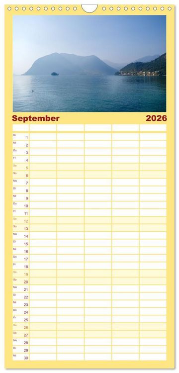 Produktbild: Familienplaner 2026 - Romantischer Lago d'Iseo mit 5 Spalten (Wandkalender, 21 x 45 cm) CALVENDO