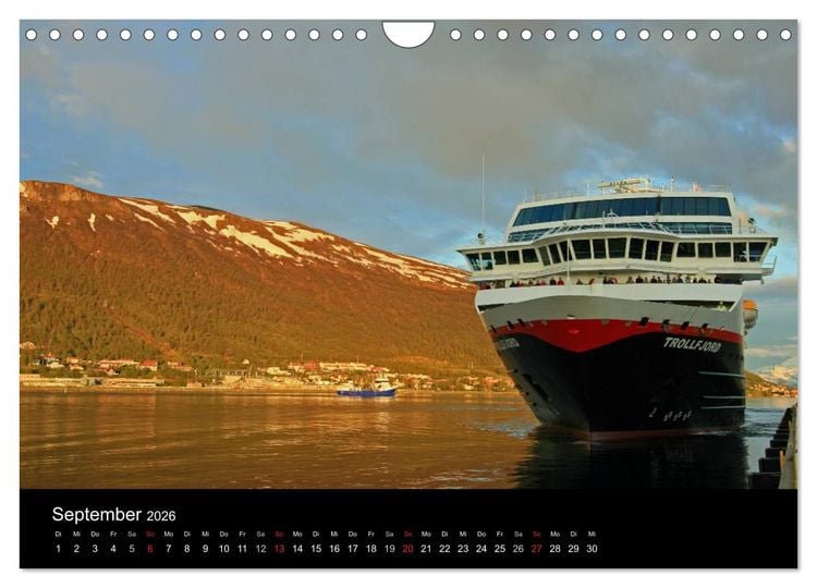 Produktbild: Hurtigruten - Entlang der norwegischen K&uuml;ste (Wandkalender 2026 DIN A4 quer), CALVENDO Monatskalender