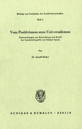 Produktbild: Vom Positivismus zum Universalismus.