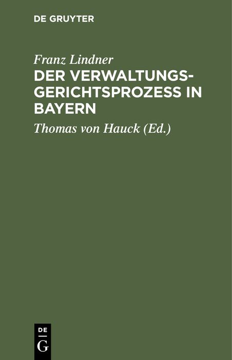 Produktbild: Der Verwaltungsgerichtsproze&szlig; in Bayern